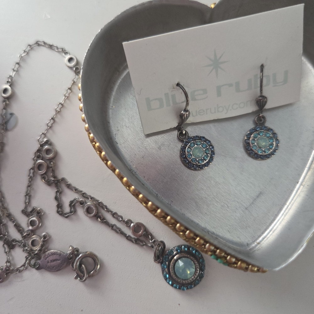Silver and Blue Jewelry Set